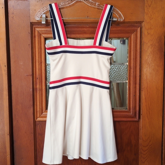 Reformation Farrah‎ Ecomove Athletic Mini Dress Medium Striped White Pickleball - Picture 6 of 14